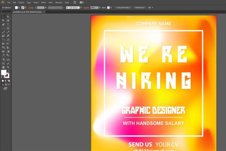 How To Design A Hiring Poster With Fluid Color