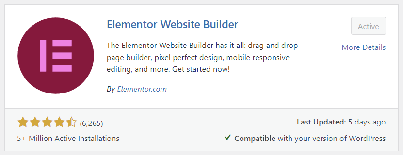 Elementor 5 million installations