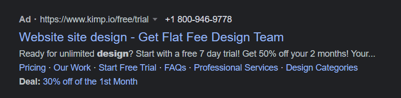 Google Search Ads Ad Extension Sample