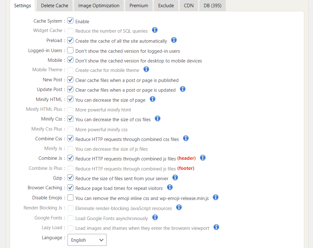 WP Fastest Cache Dashboard